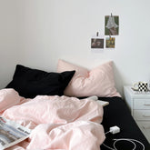 Mixed Color Bedding Set - Pastel Pink + Black
